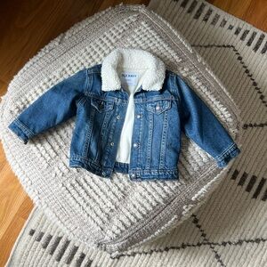 Old Navy Sherpa-Lined Toddler Denim Jacket